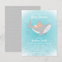 Uitnodiging voor Baby shower van zoete haaien