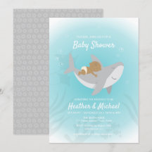 Uitnodiging voor Baby shower van zoete haaien