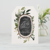 Uitnodiging voor baby shower voor bijtende krijt + (Staand voorkant)