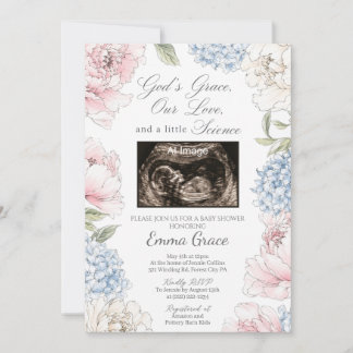Uitnodiging voor babyborrel met Gods genade, liefd