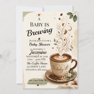 Uitnodiging voor babyborrel met koffie | Baby is o