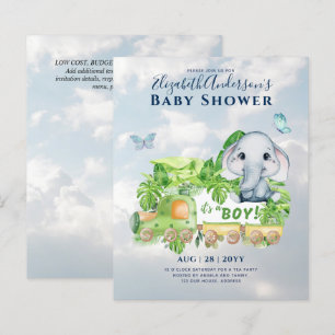 Uitnodiging voor babyborrel met waterverf voor jon