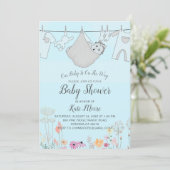 Uitnodiging voor babyborrel voor jongen | Baby bun (Staand voorkant)