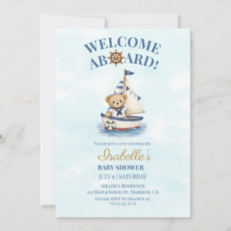 Uitnodiging voor babyborrel voor kleine zeiler
