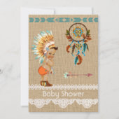 Uitnodiging voor babyborrel voor Native Amerikaans (Voorkant)