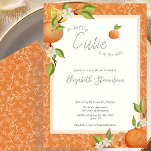 Uitnodiging voor babyfeestje: Little Cutie Is On T