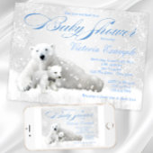 Uitnodiging voor babyfeestje met ijsbeer in de win