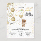 Uitnodiging voor babyfeestje met kerstbudget in go (Voorkant)