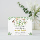 Uitnodiging voor babyshower per post briefkaart (Staand voorkant)