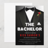 Uitnodiging voor bachelorfeest in smoking (Voorkant / Achterkant)