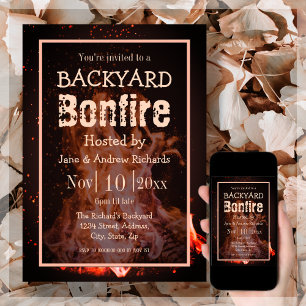 Uitnodiging voor backyard Bonfire