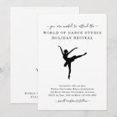 Uitnodiging voor balletrecital dansstudio (Voorkant / Achterkant)