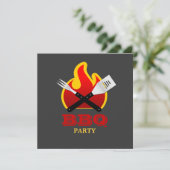 uitnodiging voor barbecue Grill Party (Staand voorkant)