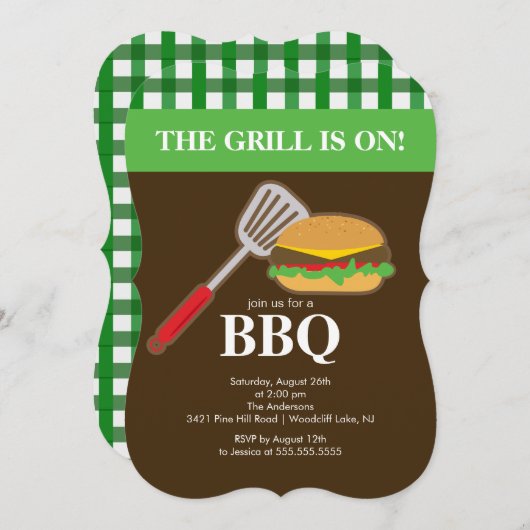 Uitnodiging voor barbecuefeesten (Voorkant / Achterkant)