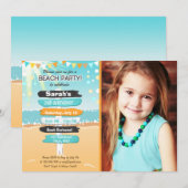 Uitnodiging voor batchvakantiebeach voor beach bea (Voorkant / Achterkant)