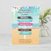 Uitnodiging voor batchvakantiebeach voor beach bea (Staand voorkant)