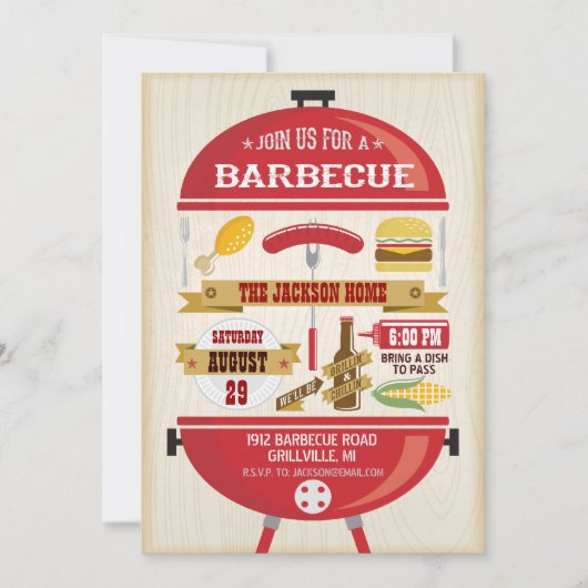 Uitnodiging voor BBQ-feest (Voorkant)