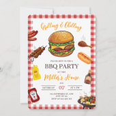 Uitnodiging voor BBQ-feest, achtertuin BBQ Grill e (Voorkant)