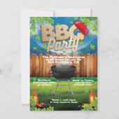 Uitnodiging voor BBQ-feest in de achtertuin (Voorkant)