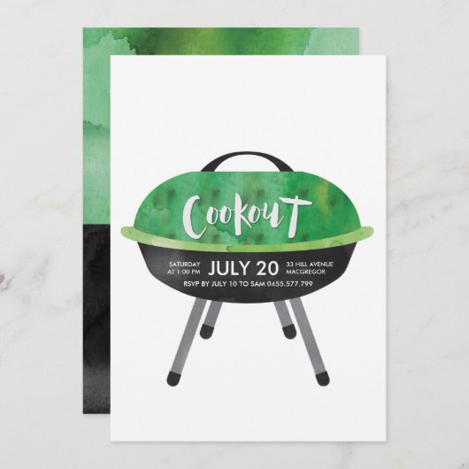 Uitnodiging voor BBQ-feestje (Voorkant / Achterkant)