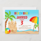 Uitnodiging voor Beach Bash verjaardagsfeestje (Voorkant)