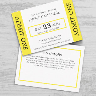 Uitnodiging voor bedrijfs evenemententicket concer informatiekaartje
