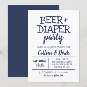 Uitnodiging voor Beer & Diaper-partij Zeemacht e