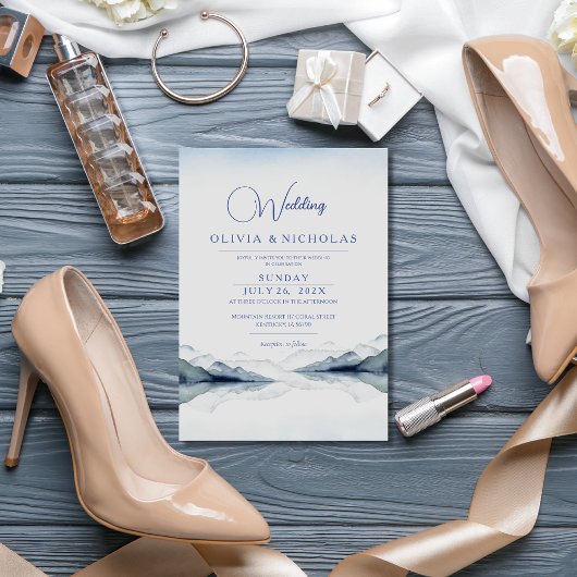 Uitnodiging voor berghuwelijk Rustieke uitnodiging