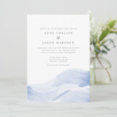 Uitnodiging voor bestemmings-bruiloft - Oceaangolv (Staand voorkant)