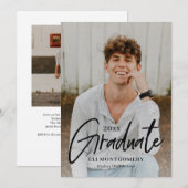 Uitnodiging voor bewerkbaar Word-Afstuderen bewerk (Voorkant / Achterkant)