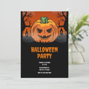 Uitnodiging voor bewerkbare Halloween, Halloween-f