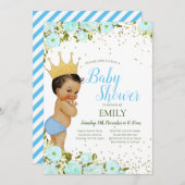 Uitnodiging voor bewerkbare prins voor jongens (Voorkant / Achterkant)