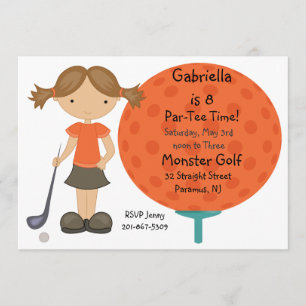 Uitnodiging voor Big Golf Ball Girls Party