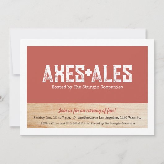 Uitnodiging voor bijlwerpenfeest (Voorkant)