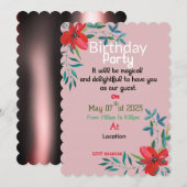 uitnodiging voor Birthday-kleuren (Voorkant / Achterkant)