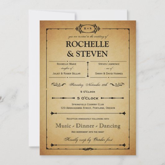 Uitnodiging voor bistro Wedding (Voorkant)