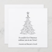 Uitnodiging voor Black and Silver Holiday Tree (Voorkant / Achterkant)