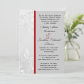 Uitnodiging voor Black and White Damask bruiloft (Staand voorkant)