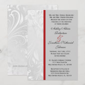 Uitnodiging voor Black and White Damask bruiloft (Voorkant / Achterkant)