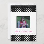 Uitnodiging voor Black and White Polka Dot Print P (Achterkant)
