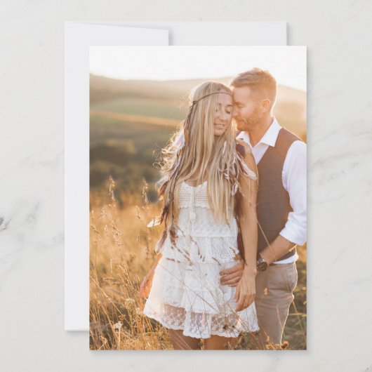 Uitnodiging voor Black Boho Wedding (Achterkant)