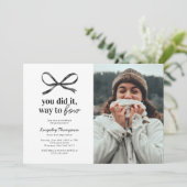 Uitnodiging voor Black Bow Afsluitingsfeest (Staand voorkant)