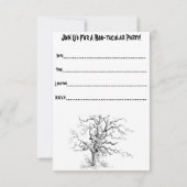 Uitnodiging voor Black Cat Halloween Party (Achterkant)