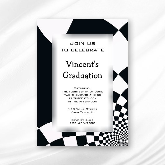 Uitnodiging voor Black Checks Graduation Party