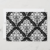 Uitnodiging voor Black Elegant Damask Engagement P (Achterkant)