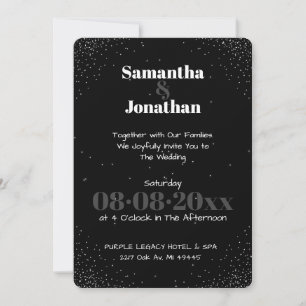 Uitnodiging voor Black Simple Night Sky Wedding