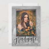 Uitnodiging voor Black Single Photo Script-Afstude (Achterkant)