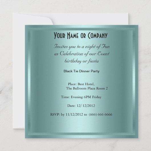 Uitnodiging voor Black Stropdas (Voorkant)