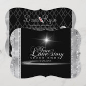 Uitnodiging voor Black Stropdas Diamond (Voorkant / Achterkant)