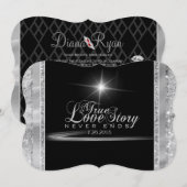 Uitnodiging voor Black Stropdas Diamond (Voorkant / Achterkant)